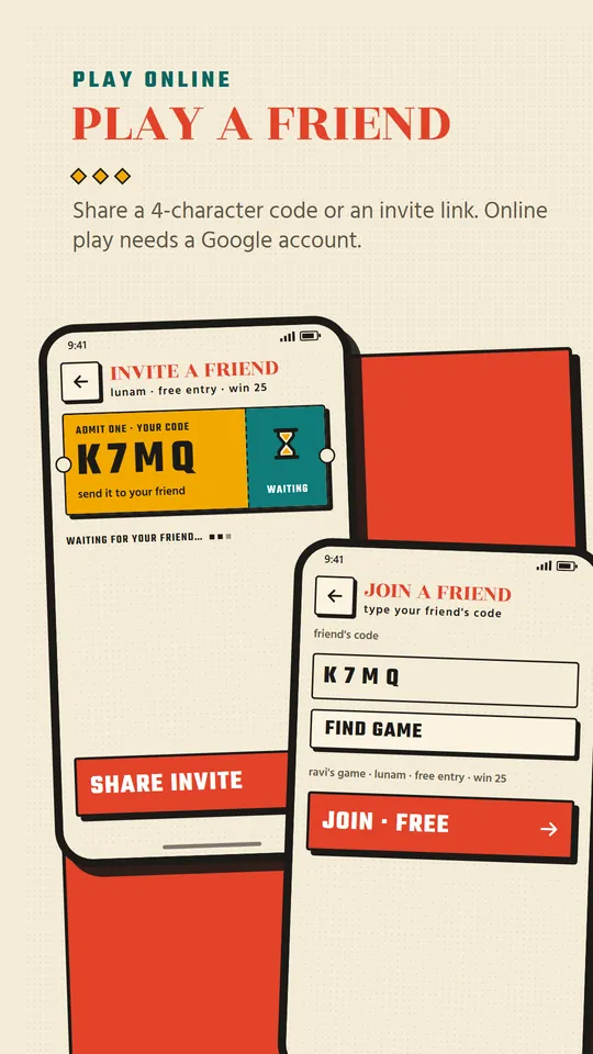 Carrom Bazaar online play screen with a room code