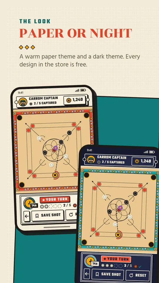 Carrom Bazaar looks screen with coin and striker designs