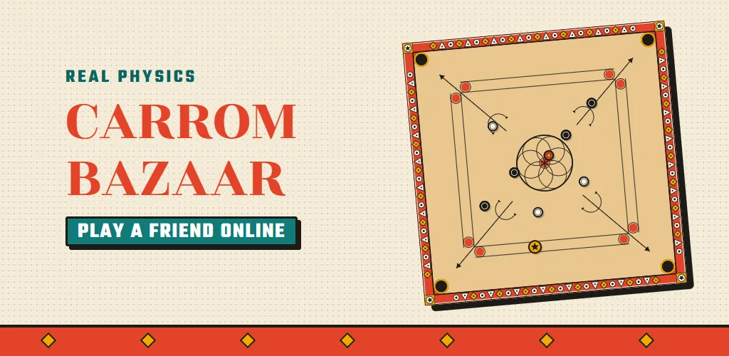 Carrom Bazaar: real physics, play a friend online